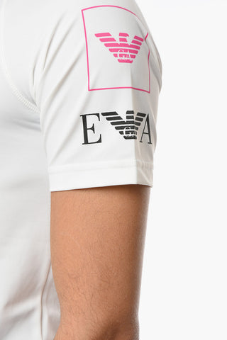 EMPORIO SUSTAINABILITY PROJECT T-shirt Girocollo con Lettering Allover a Contrasto