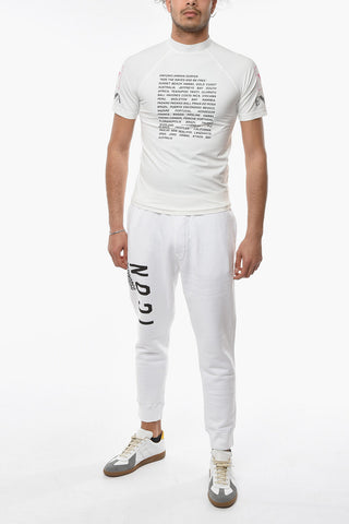 EMPORIO SUSTAINABILITY PROJECT T-shirt Girocollo con Lettering Allover a Contrasto