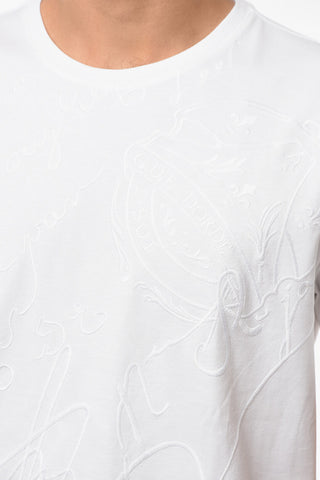 Crewneck T-shirt with All-over Embroideries