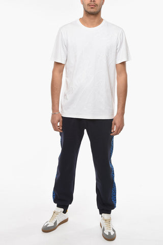 Crewneck T-shirt with All-over Embroideries