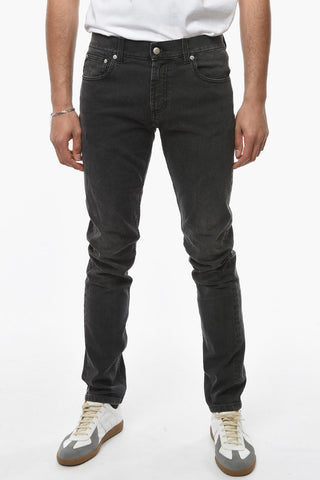 Jeans a Gamba Diritta con Logo Ricamato 17cm