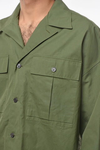 Overshirt in Popeline di Cotone con Polsini a Costine