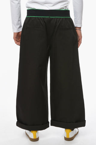 Logoed Elastic Waistband Loose Fit Baggy Pants