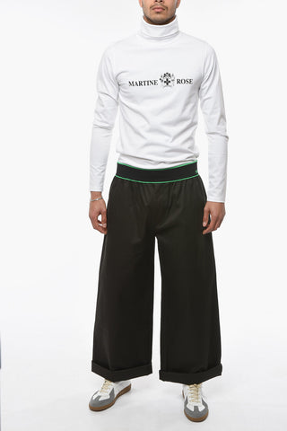 Logoed Elastic Waistband Loose Fit Baggy Pants