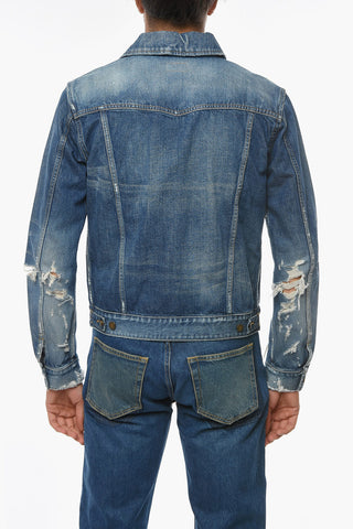 Denim Jacket with Distressed Detailing