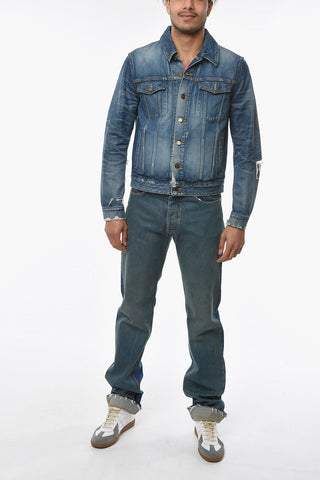 Denim Jacket with Distressed Detailing