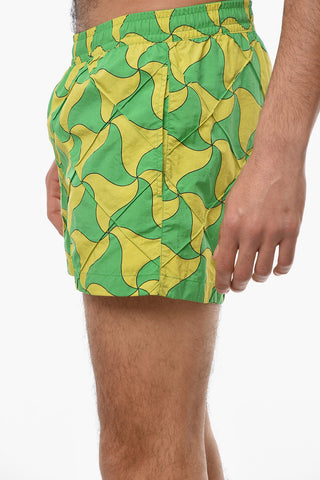 Printed TECH TRIANGLE Swim Shorts