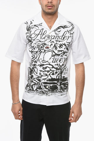 Printed Short-sleeved Shirt with Breast Pocket