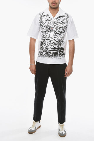 Printed Short-sleeved Shirt with Breast Pocket