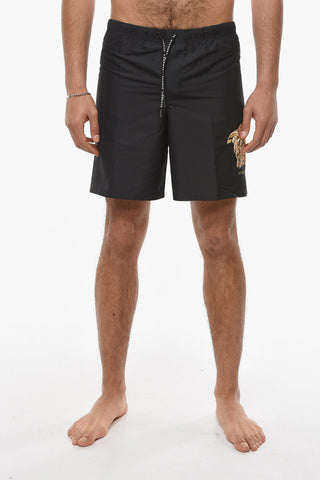 Printed Swim Shorts With Drawstrings