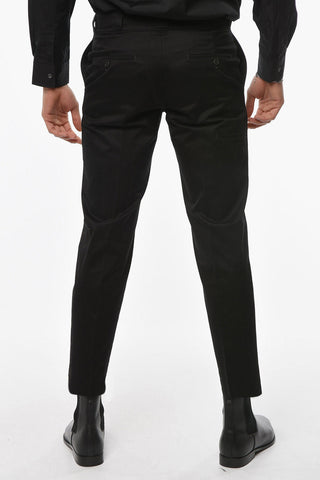 Hidden Fastening Cotton Chinos Pants