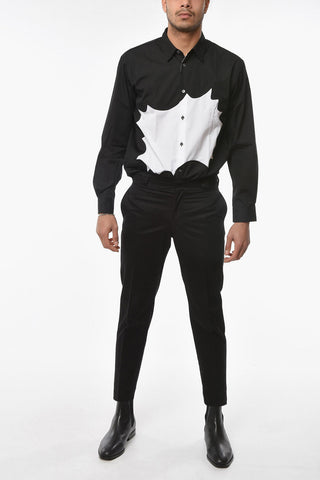 Hidden Fastening Cotton Chinos Pants