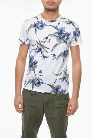 Crew-neck T-shirt with Floral Print