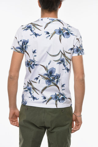 Crew-neck T-shirt with Floral Print