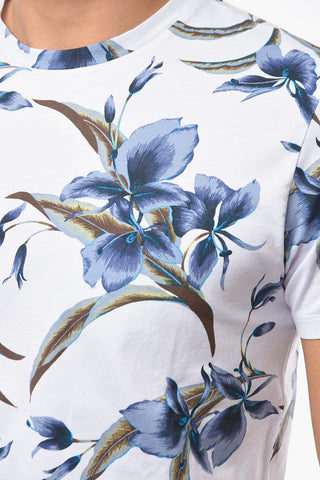 Crew-neck T-shirt with Floral Print