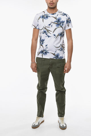 Crew-neck T-shirt with Floral Print