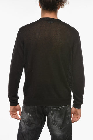 EMPORIO Transparent Crew-neck Pullover with Ton-sur-ton Logo