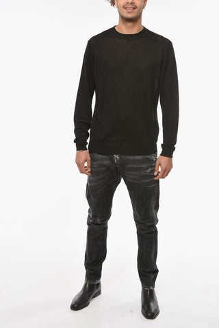EMPORIO Transparent Crew-neck Pullover with Ton-sur-ton Logo