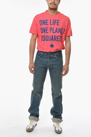 MM10 Jeans Dritti con Orlo Sfrangiato