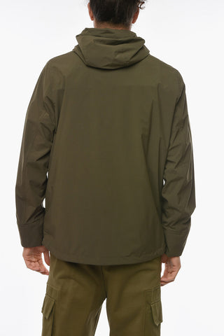 Anorak a Tinta Unita con Tasche Frontali e Cappuccio