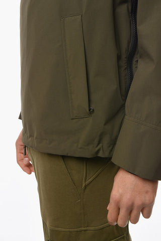 Anorak a Tinta Unita con Tasche Frontali e Cappuccio