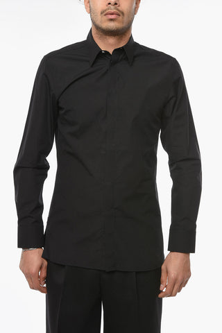 Camicia in Popeline di Cotone con Ricamo Logo 4G