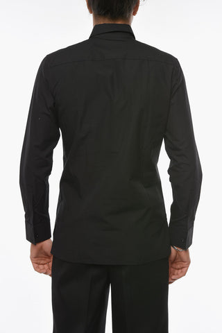 Camicia in Popeline di Cotone con Ricamo Logo 4G