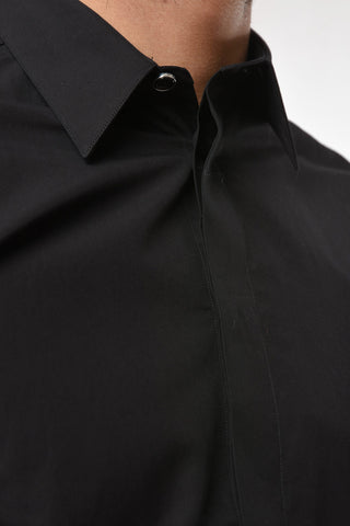 Camicia in Popeline di Cotone con Ricamo Logo 4G
