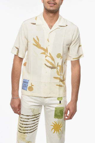 MCQ Silk-crepe Short-sleeved Shirt with Print