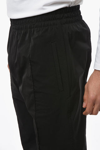 Joggers in Nylon Stretch con Bottone alla Caviglia