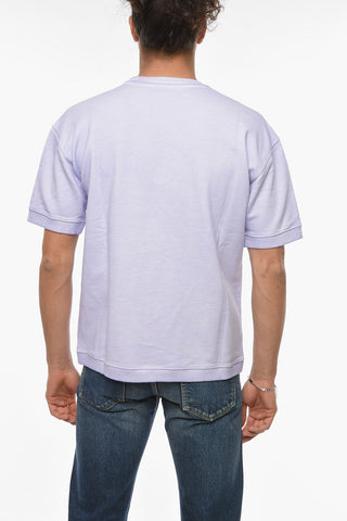 EMPORIO Crew Neck Brushed Cotton T-Shirt with Print