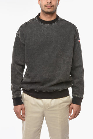 TRACK DENIM Crew Neck KRIB Brushed Cotton Sweatshirt
