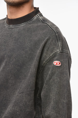 TRACK DENIM Crew Neck KRIB Brushed Cotton Sweatshirt