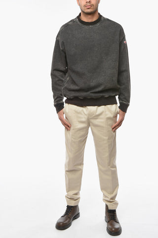 TRACK DENIM Crew Neck KRIB Brushed Cotton Sweatshirt