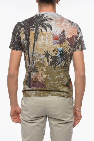 Cew-neck T-shirt with Graphic Print Allover