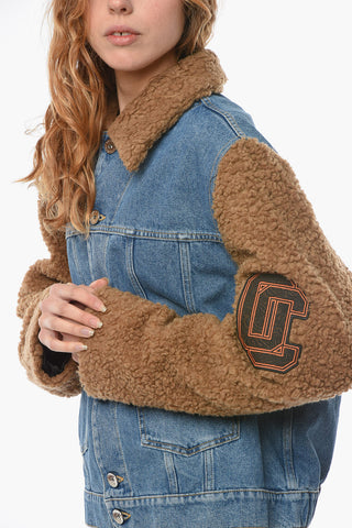 Teddy Collar and Sleeve Denim OPATCH Jacket