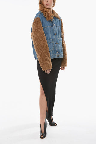 Teddy Collar and Sleeve Denim OPATCH Jacket