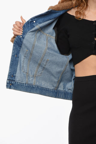 Teddy Collar and Sleeve Denim OPATCH Jacket