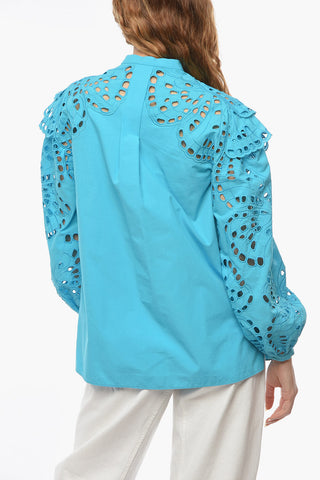 Hidden Buttoning BUTTERFLY Sangallo Shirt
