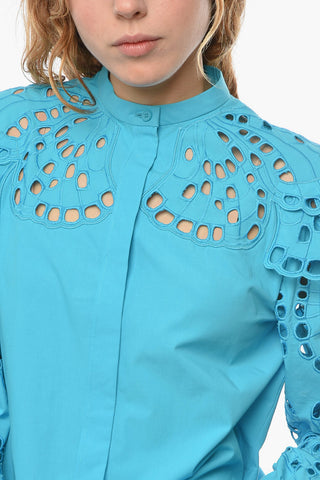 Hidden Buttoning BUTTERFLY Sangallo Shirt