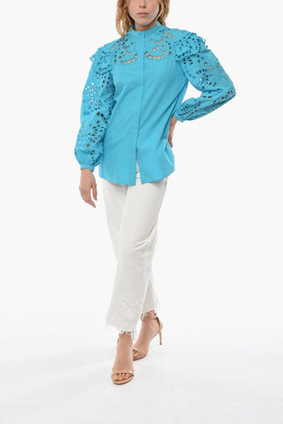 Hidden Buttoning BUTTERFLY Sangallo Shirt