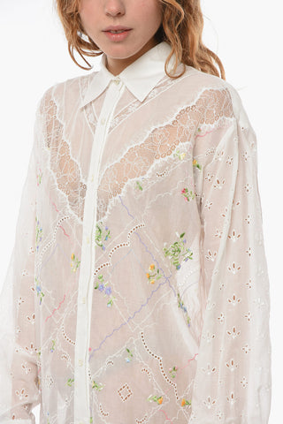 Long Sleeved Embroidered Shirt Dress