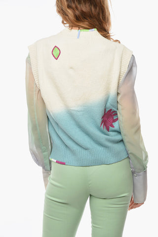 MCQ V Neck Embroidered Knitted Vest