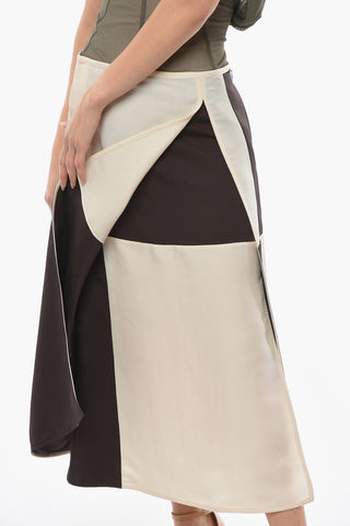 Panel Skirt with Deep Split on Front