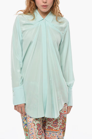 Draped Silk Shirt