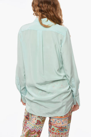 Draped Silk Shirt