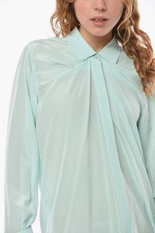 Draped Silk Shirt