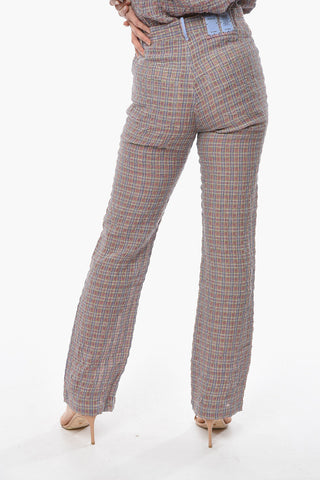 MCQ Slim Fit CRINKLE Tartan Pants