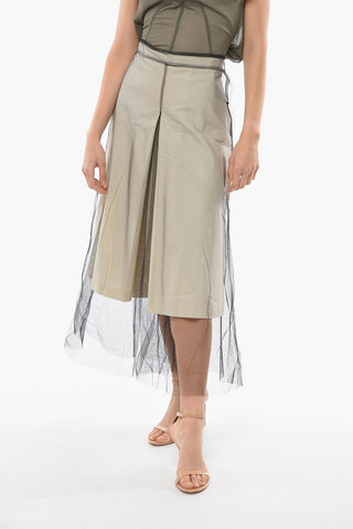 ARTISANAL Double-layered Pleated Midi Skirt