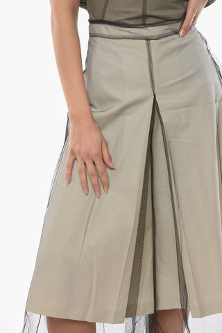 ARTISANAL Double-layered Pleated Midi Skirt